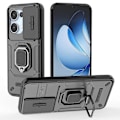 Miniatyrbillede 1 af 5: Til Oppo Reno13 5G (Global) Cover PC TPU Støtteben Telefonbeskytter med Linsebeskyttelse - Grøn[HK] Black Multicolor