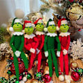 Pikkukuva 4 / 4: Joulupukki Grinch -pehmolelukoriste 2023, punainen/vihreä hirviö, täytetty nukke, kodin sisustus, juhlatarvikkeet lapsille, vihreä