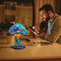 Miniatyrbillede 5 af 5: Maleri Glas Svampe Bordlamper Bohemian Harpiks Svampe Bordlampe Natlampe Til Hjem Og Kontor[HK] Pink Mushroom Table Lamp