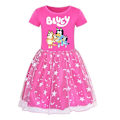 Pikkukuva 1 / 3: 3-10-vuotiaiden tyttöjen Bingo Bluey -printtiprinsessamekkohame syntymäpäiväjuhliin Cosplay-naamiaisasu Tutu[HK] Rose Red 3-4 Years