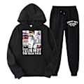 Pikkukuva 1 / 2: Taylor Swift The Eras Tour Hupullinen Urheilupuku Kaksi Osainen Asu Swiftie Pitkähihainen Pusero Hupullinen Paita + Verryttelyhousut Housut Sarja[HK] Black XL