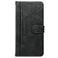 Miniatyrbillede 4 af 4: Til Samsung Galaxy A56 5G Etui Kalvetekstur Læder Stand Bog Stil Telefon Cover[HK] Black