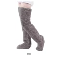 Pikkukuva 5 / 5: 1/2 polyester lämmin ja mukava yli polven pehmeät pitkät sukat harmaalle [HK] gray 1Set