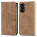 Miniatyrbillede 1 af 5: Til Samsung Galaxy S24 FE Etui Hud-Touch Læder Wallet Telefon Cover Magnetisk Absorption[HK] Brown