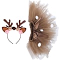 Miniatyrbillede 3 af 5: Børneskørt, Renkostumer til piger i alderen 6 måneder-10 år, kjoler med pandebånd Elk Cosplay Karnevalfest [HK] Height 91.5-109cm