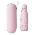 Pikkukuva 1 / 5: Matka 5-osainen 6-puolainen mini sateenvarjo UV-suojattu kokoontaitettava sateenvarjo, kapselikotelolla [HK] Style D Pink