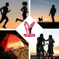 Miniatyrbillede 5 af 5: Led Refleksvest Sikkerhedsudstyr - Orange-rød - Lys Op Vest Til Nattegang Og Cykling - Høj Synlighed Løbevest Med Refleksstrimler[HK] Pink