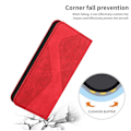 Miniatyrbild 5 av 5: Samsung Galaxy A31 Fodral, PU Läder Flip Fodral Magnetisk Stängning Plånbok Kortplatser Ställ Fodral[HK] Samsung Galaxy A31 Red