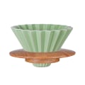Miniatyrbilde 1 av 5: Kaffe Filter Keramisk Hell Over Kaffe Dripper Sett for V60 Dripper Flyttbar Dripper med Stativ Kaffe Trakt Grønn[HK] Green