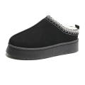 Miniatyrbild 1 av 5: Dam Moccasins Tofflor Pälsfodrade Varma Vinter Ankelstövlar Slip On Loafer[HK] Black 38