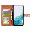 Pikkukuva 2 / 5: Samsung Galaxy A56 5G -kotelo, nahkainen puhelinkotelo lompakkotelineellä ja rannehihnalla - Vihreä[HK] Brown Multicolor