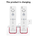 Miniatyrbillede 2 af 4: Fjernbetjenings batterioplader dobbelt ladestation dock med to genopladelige batterier med øget kapacitet til Wii spil fjernbetjening [HK]