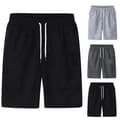Miniatyrbillede 5 af 5: Cargo Shorts Elastisk Talje Tynde Løse Lomme Snøre Cargo Shorts Sort 4XL
