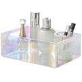 Miniatyrbilde 4 av 5: Iridescent akryl oppbevaringsboks med hul håndtak, kraftig, multifunksjonell, stor kapasitet, skrivebordsmakeupbrett, kurv, arrangør, serviettholder [HK] D
