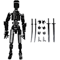 Miniatyrbillede 1 af 5: T13 Titan Robot Actionfigur Legetøj, Multi-Leddet Bevægelig 3D-Printet Figur Dummy- Desktop Dekorationer, Valentinsdagsgaver til Ham (Sort)[HK] Black