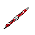 Miniatyrbillede 1 af 2: Multifunktionel metal skal kapacitiv pen Fidget Spinner legetøj stress relief kuglepen[HK] Red
