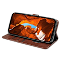 Miniatyrbild 3 av 4: För Samsung Galaxy A56 5G Fodral Kalvtextur Läder Ställ Bokstil Telefonskal [HK] Brown