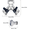 Miniatyrbillede 4 af 5: HK Havehane Vandhane Splitter, 2 Vejs Slange Splitter Dobbelt Messing Vandhane Med 2 stk. 3/4 Tommer Vandhane Slange Stik til Havevanding