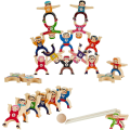 Miniatyrbillede 2 af 5: Træstabling Legetøj, 16 Stykker Cirkus Hercules Cirkus Cirkus Sammenlåsende Legetøj, Balance Blok Pædagogisk Legetøj Til Børn 3 - 6 År Gamle[HK]