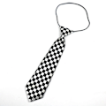 Miniatyrbilde 1 av 5: Polyester Uniform Skjorteknute | Svart Hvit Rutete Slips | Svart Hvit Rutete Slips - Slips[HK] NO.2
