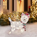 Miniatyrbild 1 av 5: 2D Julhund med LED-lampor Trädgårdsdekoration med Akrylträdgårdspåle [HK] Q6