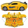 Miniatyrbillede 2 af 3: Deformer Robotbil til børn Bump & Go Action 2 i 1 Robotbil Legetøj med 3D lys og musik Transform bil Legetøj Batteridrevet (gul)[HK]