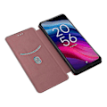 Pikkukuva 2 / 5: TCL 505 -puhelimen suojakuori, hiilikuitukuvioitu nahkainen magneettisuljettava kuori - WK[HK] Brown