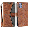 Miniatyrbild 1 av 5: För Motorola Edge 50 Pro 5G Fodral Splitsning Sömnad Läder Flip Skyddande Skal[HK] Brown