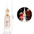 Miniatyrbilde 1 av 5: Julekirke vindlyktlys dekorativ julelampe ornament for bordplate skap[HK]