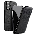 Pikkukuva 1 / 4: MELKCO iPhone 16 Magneettinen Pystysuora Läppä Aito Nahka+PC Iskunkestävä Suojakuori - Musta[HK]