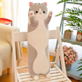 Miniatyrbild 1 av 5: Lång kastkudde katt plyschleksak stor med sovande docka docka födelsedagspresent flicka[HhkK] Gray 70 cm - 0.4 kg