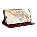 Pikkukuva 4 / 5: Honor Magic7 Lite 5G/ X9c 5G Lompakkokotelo Korttipaikalla Jalustalla Nahkainen Puhelinkotelo [HK] Wine Red