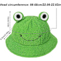 Miniatyrbillede 2 af 5: Plys Frø Hat - Grøn Sammenfoldelig Bucket Hat Til Efterår Og Vinter[HK]