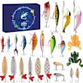Miniatyrbillede 2 af 5: Julekalender med fiskegrej - 24 dages fiskesæt til fiskeren, voksen mand, teenager drenge - Julegave 2024 [HK] colorful
