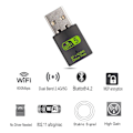 Miniatyrbilde 3 av 5: USB WiFi Bluetooth Adapter, 600Mbps Dual Band Trådløs Nettverk Ekstern Mottaker, WiFi Dongle for PC[HK] black