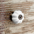Miniatyrbild 2 av 4: 5 X Möbelknopp Pommel 23 Mm Vit Bronserad Piedestal Lådknopp Porslinsknopp([HK])