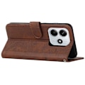 Miniatyrbild 3 av 5: För Xiaomi Redmi Note 14 5G Fodral Ställ Flip Skyddande Läder Telefonskal - Svart[HK] Brown Multicolor