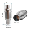 Miniatyrbillede 4 af 5: 1 stk. 2,5 tommer Spun Universal Katalysator Høj Flow Rustfrit Stål 425250 Udstødningskatalysator[HK] Silver