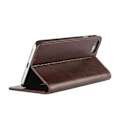 Miniatyrbillede 4 af 5: Til iPhone SE (2020)/SE (2022)/8/7 4.7 tommer Olieret kant Crazy Horse Ægte Læder Fastgjort Hård PC Indre Etui Wallet Stand Flip Telefon Cover[HK] Coffee