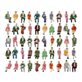 Miniatyrbillede 2 af 5: 50 stk. 1:87 Skala Malede Figurer Personer Figurer til Model Tog Sandbord [HK]
