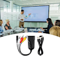 Miniatyrbilde 5 av 5: Audio Converter 1080P HD-kompatibel HDMI-kompatibel til AV/RCA 4 Utgangsporter Videokonverterer Hjemmeforsyning[HK] Black