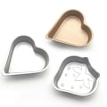 Miniatyrbillede 3 af 4: Non-stick kageform i hjerteform med jordbær, til bagning af ostbrød, gelébudding, køkkenudstyr [HkkK] Silver Strawberry heart