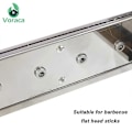 Miniatyrbillede 5 af 5: Automatiske grillspyd i rustfrit stål til udendørs brug med 10 BBQ-stickers, justerbar bredde, BBQ-spyd, rulle-værktøj [HK] 20CM Set