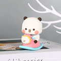 Pikkukuva 5 / 5: Kawaii Bubu ja Dudu -nukke koriste sarjakuva Mitao Panda malli auton koristeet [HK]