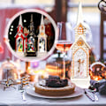 Miniatyrbilde 4 av 5: Julekirke vindlyktlys dekorativ julelampe ornament for bordplate skap[HK]