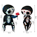 Miniatyrbillede 5 af 5: HKK  2 stk. Resin Sukkerkranie Par Statu Elskende Statue Holder Rose