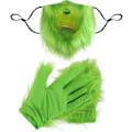Miniatyrbillede 1 af 5: Grinch Cosplay Justerbar Ansigtsmaske og Handsker Sæt Til Voksne Unisex Mode Cosplay Kostume Tilbehør[HK]