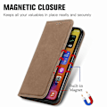Miniatyrbillede 4 af 5: Til Samsung Galaxy S24 FE Etui Hud-Touch Læder Wallet Telefon Cover Magnetisk Absorption[HK] Brown
