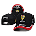 Miniatyrbillede 1 af 5: Ferrari Logo Mærkat Baseball Caps Justerbare Casual Bomulds Solhatte Til Mænd Og Kvinder Mode Snapback Justerbare Hatte[HK] Black