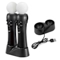 Miniatyrbild 1 av 5: PS4 VR Move Motion Controllers med dubbelladdare - Förbättrade spelkontroller för virtuell verklighet [HK]